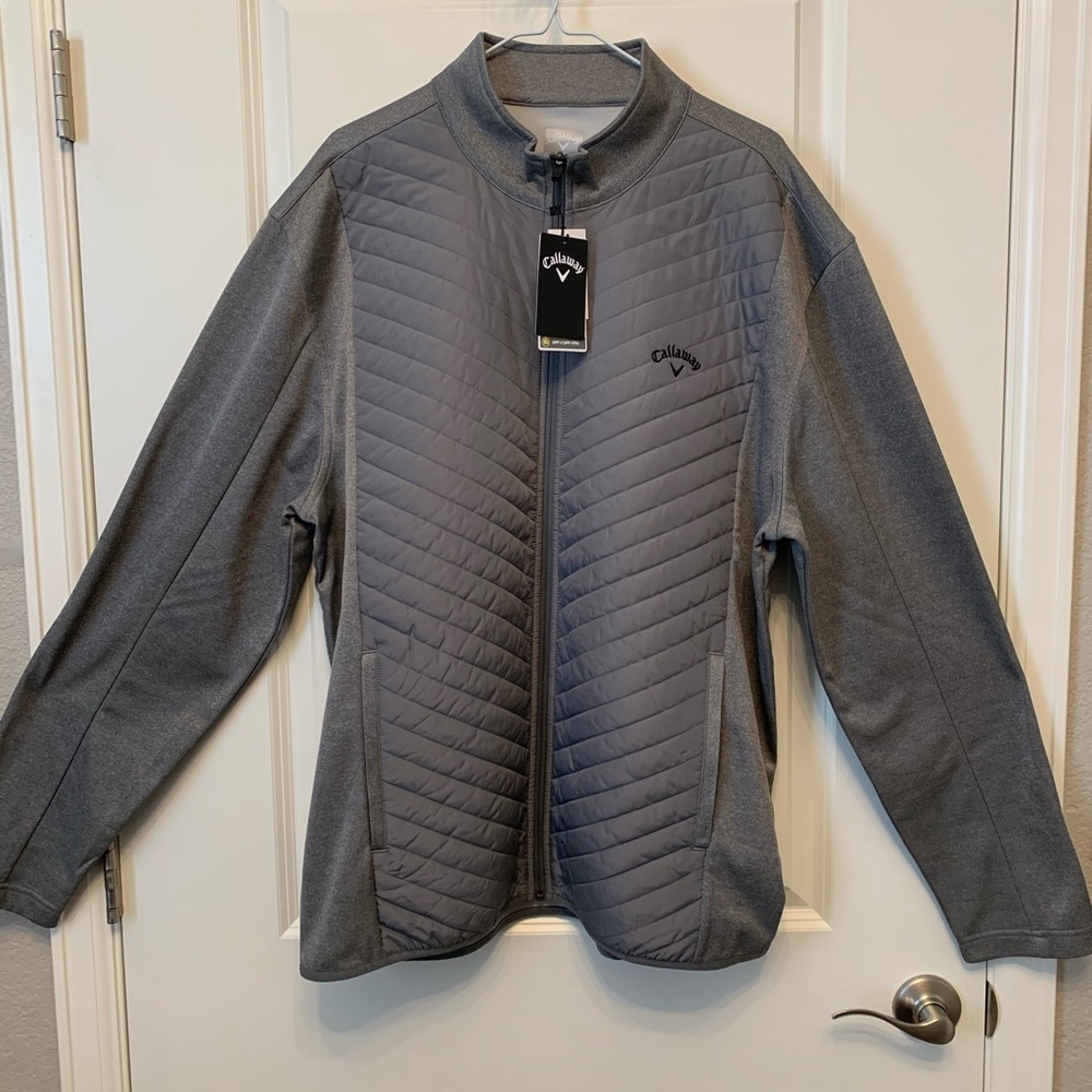 COPY - NWT Callaway quilted golf jacket.  Grey.  XXL
